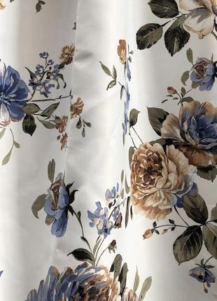 Порт'єрна тканина для штор сатен з квітковим малюнком2 фото
