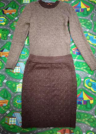 Жіночий теплий костюм (кофта, юбка)1 фото