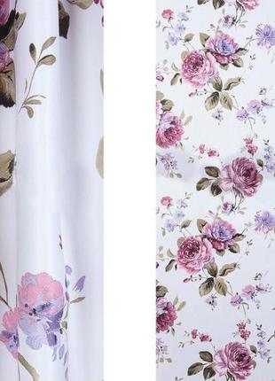 Портьерная ткань для штор сатен с цветочным рисунком1 фото