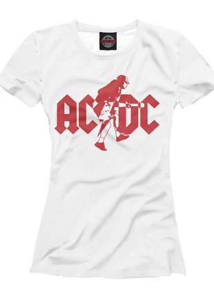 Футболка з принтом "ac/dc (ей-сі/ді-сі) червона напис" push it