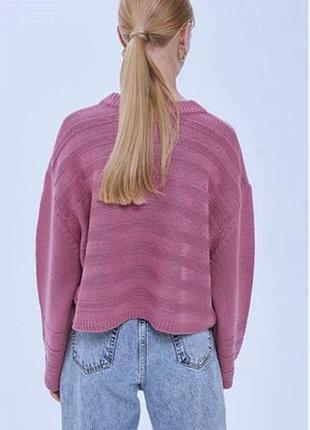 Укороченный вязаный свитер джемпер свободного кроя от topshop2 фото