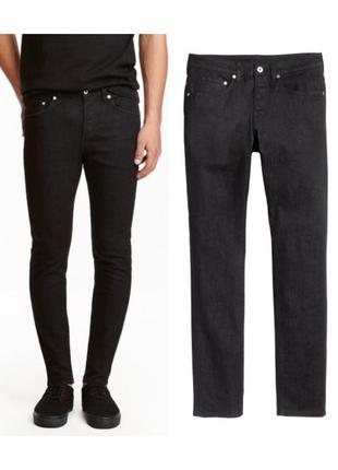Черные мужские джинсы 32, джинсы скинни hm