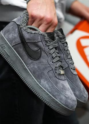 Nike air force winter 🍏 зимові чоловічі кросівки найк форси на хутрі