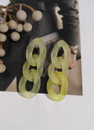 Тренд нові акрилові сережки ланцюг жовті сережки неонові підвіски пластик кульчики
