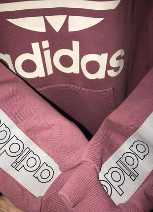 Подовжене худі оверсайз кофта оригінал з лампасами adidas толстовка xs6 фото