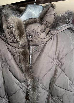 Теплое пальто с норкой3 фото