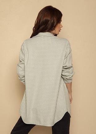 М'ятна принтована сорочка на кнопках2 фото