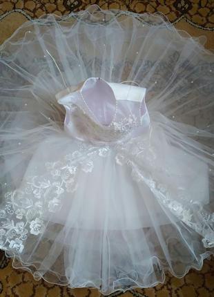 Новогоднее карнавальное платье для девочки "снежинка"