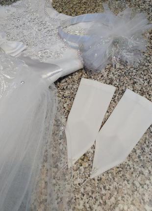 Новогоднее карнавальное платье для девочки "снежинка"