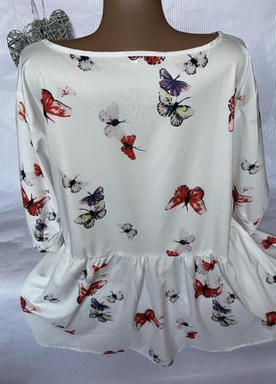 Шикарная блуза в бабочках4 фото
