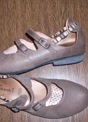 Рр 38 - 25,2 см стильные удобные туфли балетки think кожа