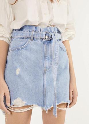 Bershka крутая джинсовая юбка размер s -m