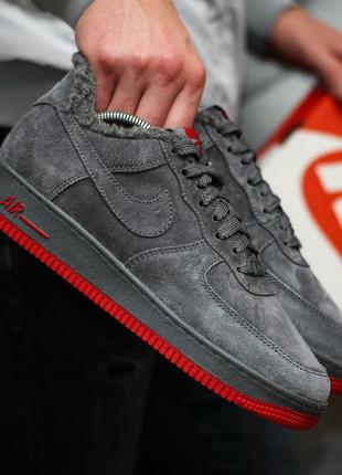 Nike air force winter замшеві чоловічі кросівки ❄️ найк аір форс на хутрі