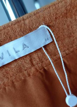 Фирменная базовая кожаная юбка от viva р- s - натуральная кожа6 фото