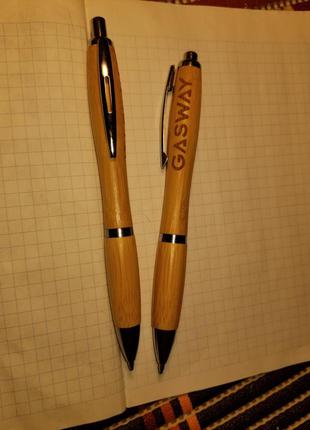 Ручки шарікові з бамбука,2шт2 фото
