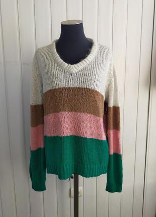 Свитер крупной вязки с мохером в полоску modstrom,l