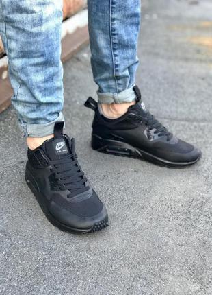 Зимние мужские кроссовки nike air max 90 black 40-41-42-43-44-454 фото