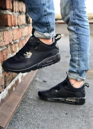 Зимние мужские кроссовки nike air max 90 black 40-41-42-43-44-456 фото