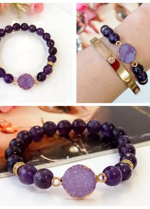 ⚜️💜 браслет з аметисту💜⚜️