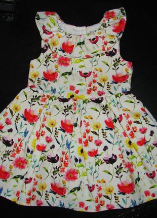 Красивенное платье tu 1-1.5- г ( до 2 лет) котон как новое!