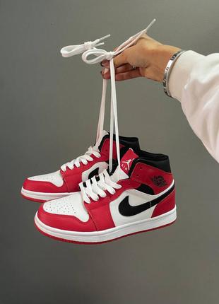 Nike air jordan 1 retro « chicago white toe » женские кроссовки найк аир джордан