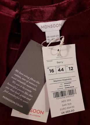 Monsoon новое брендовое  стильное платье р.16 с бархатистой отделкой4 фото