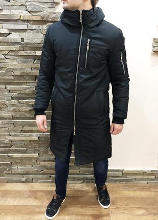 Зимняя парка черная куртка мужская