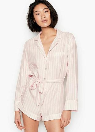 Фланелевый ромпер victoria's secret flannel tie romper