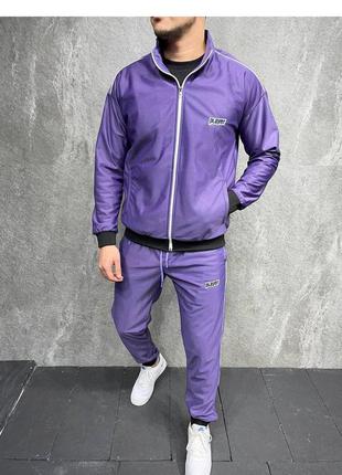 Костюм чоловічий олімпійка штани фіолетовий туреччина / комплект чоловічий кофта штани фіолетовий