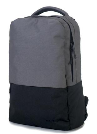 Чоловічий рюкзак сірий + чорний для навчання роботи з відділом під ноутбук mayers (м116.1)3 фото