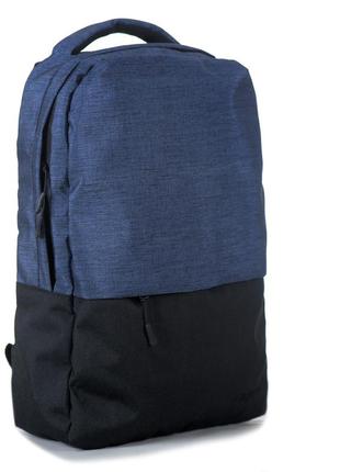 Городской рюкзак синий + черный молодежный среднего размера mayers (м116.2)
