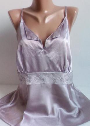 Майка атласная c кружевом secrets tm 💜