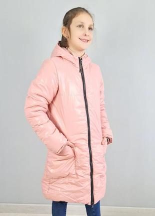 20313роз зимова курточка на дівчинку підлітка рожева тм одягайко