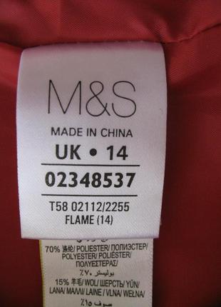 Стильное новое демисезонное пальто marks&spencer полиэстер шерсть акрилm 48 - 50 180n4 фото