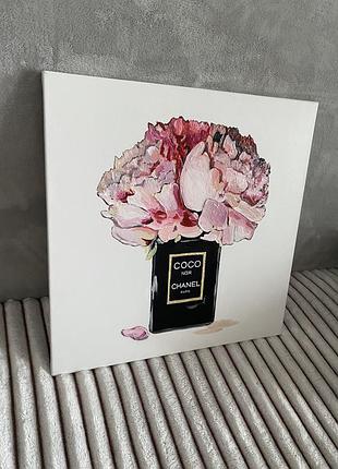 Картина пионы chanel2 фото