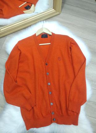 Carlo colucci яскравий обємний шерстяний кардиган светр кофта джемпер на гудзиках m l2 фото