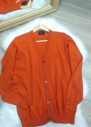 Carlo colucci яскравий обємний шерстяний кардиган светр кофта джемпер на гудзиках m l3 фото