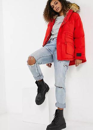 Брендовая куртка парка + подарок шапка панама из искусственного меха