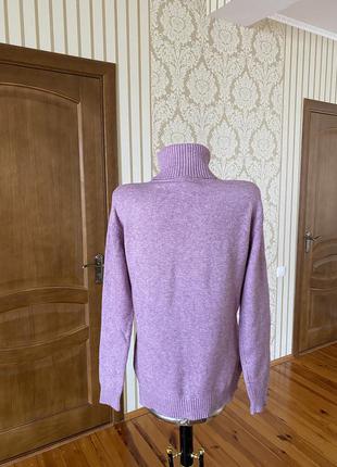 Тёплый лавандовый  шерстяной джемпер свитер кофта2 фото