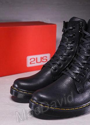 Мужские кожаные ботинки, берцы dr. martens quattro zipper8 фото