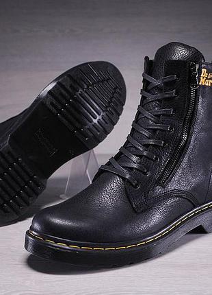 Мужские кожаные ботинки, берцы dr. martens quattro zipper