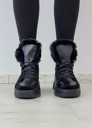 Зимові чоботи натуральна шкіра і замша р36-41 хайтопы кросівки чоботи зимові черевики хайтопи10 фото