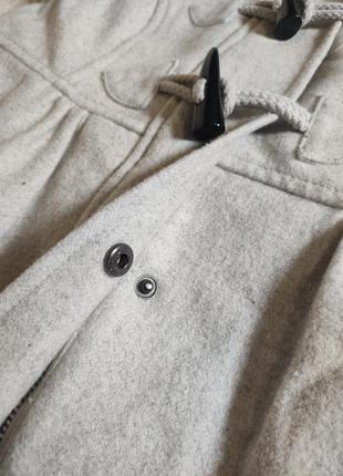 Пальто шерстяное светлое серое с капюшоном h&m7 фото