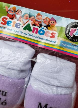 Носки носочки пинетки бразилия новорожденной девочке 0-3 м 50-56-62 см новые на подарок3 фото