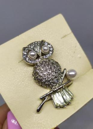 Брошка сова. висота 40мм