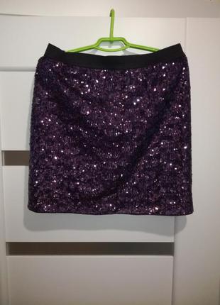Нарядная юбка в паетках для девочки на 12-13 лет.