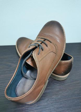 Классические коричневые туфли, кожа, zara kids, 34 размер, б/у,4 фото