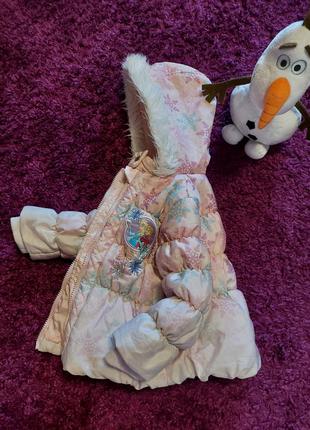 Куртка зимняя disney frozen с ельзой и ганной на 2-3 года