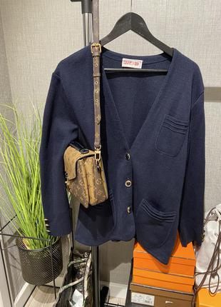 Розкішний вінтажний вільний кардиган светр вовняний джемпер франція