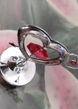 Сувенир, статуэтка пронзенное сердце, подарок на 8 марта с кристаллом сваровски9 фото